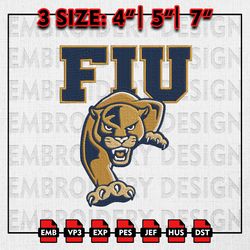 FIU Panthers Embroidery file, NCAAF teams Embroidery Designs, College Football, Machine Embroidery Design