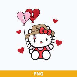Kitty Benito Valentine PNG, Kitty With Two Sad Balloons PNG, Valentine Day PNG