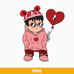 Baby Benito Valentine PNG, Bad Bunny Balloon Heart Sad PNG, Valentine Day PNG