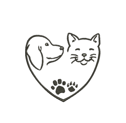Dog and Cat machine embroidery design Valentine's Day design