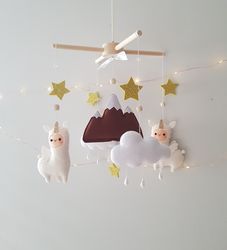 Unicorn baby girl mobile. Baby crib mobile. Nursery decor girl. Unicorn baby shower gift. Unicorn nursery decor.