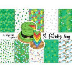 St. Patricks Day Pattern | Shamrock Digital Paper