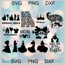 DISNEY SVG Bundle, Mickey SVG, Minnie svg, Disney svg, Disney shirt svg Files for Silhouette Cameo or Cricut