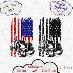 American Flag Trucker svg, Semi Truck Svg, 18 Wheeler png shirt, 16 Wheeler svg, 22 Wheeler svg, Big Truck Silhouette