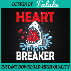 Valentines Day Shark Heart Breaker Png, Funny Boys Kids PNG Valentine's Day Png, Digital download