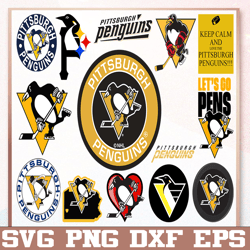 Bundle 14 Files Pittsburgh Penguins Hockey Team Svg, Pittsburgh Penguins Svg, NHL Svg, NHL Svg, Png, Dxf, Eps