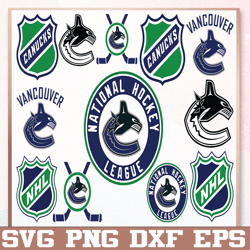 Bundle 6 Files Vancouver Canucks Hockey Team Svg, Vancouver Canucks Svg, NHL Svg, NHL Svg, Png, Dxf, Eps