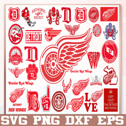 Bundle 34 Files Detroit Red Wings Hockey Team Svg, Detroit Red Wings Svg, NHL Svg, NHL Svg, Png, Dxf, Eps