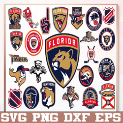 Bundle 24 Files Florida Panthers Hockey Team Svg, Florida Panthers Svg, NHL Svg, NHL Svg, Png, Dxf, Eps