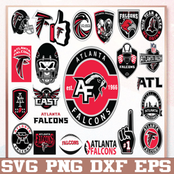 Bundle 23 Files Atlanta Falcons Football team Svg, Atlanta Falcons svg, NFL Teams svg, NFL Svg, Png, Dxf, Eps