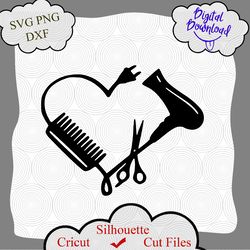 Hair Dresser Heart made of tools cricut, Hairstylist gift svg, Salon svg, hairstylist appreciation, Hair Dresser Heart