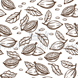 cocoa sketch hand drawn seamless pattern vector illustration