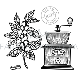coffee branch mill design sticker label vector illustration set