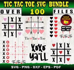 100 TIC TAC TOE SVG BUNDLE - svg, png, dxf  files for print & cricut