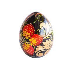 Wooden Easter egg strawberries Painted eggs Keepsake Easter basket filler Slavic Russian folk art Handmade Easter gift