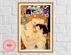Cross Stitch Pattern , Mother And Child ,Pdf , Instant Download , Symbolism X Stitch Chart,Famous Paintings