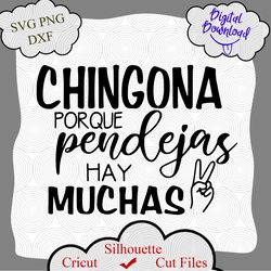 Chingona Porque Pendejas Ay Muchas SVG, Chingona SVG, Pendeja Cut File, Funny Mexican Humor, Shirt for Her, Pendejas