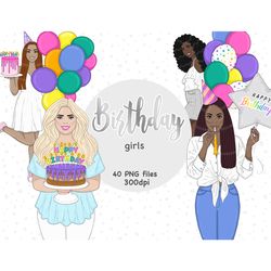Birthday Girl Clipart PNG | Birthday Party Clipart PNG
