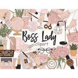 Boss Lady Illustration | Planner Girl Clipart Bundle