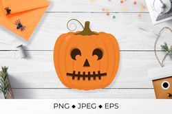 Halloween pumpkin face. Creepy Jack-o-Lantern