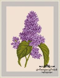 Lilac Berlin Woolwork Bouquet 53 Vintage Cross Stitch Pattern PDF