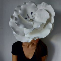 Wedding Flower Hair Clip Anemone Fascinator Crystal Beaded Derby Hat Women Bridal Headpiece Kentucky Derby Racing