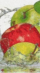 Apples, Still life, Photo embroidery, Machine embroidery design, "Red, green, yellow apple" painting, Design download