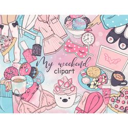 My Weekend Clipart | Self Care Graphics
