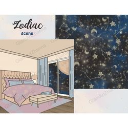Zodiac Constellation Map | Bedroom Illustration