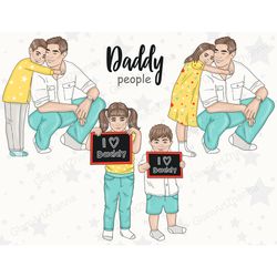 Fathers Day Clipart | Family Characters Graphics Set