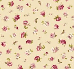English Roses Fabric, Fabric with Petite Flowers, Linen and Viscose Fabric, Botanical Fabric, Garden Floral Fabric