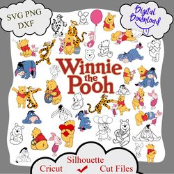 Winnie The Pooh SVG, Winnie Bundle SVG, Disney SVG, Winnie Cricut, Winnie Silhouette, Winnie Svg, Disney Svg, Vinyl Cut