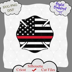 Fire Dept Badge Svg, US Flag Svg, Firefighter Svg, Fire Department Svg, Fireman Wife Svg, File for Cricut, Silhouette