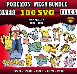 100 Pokemon SVG Bundle svg files for Print & Cricut