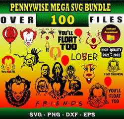 100 Pennywise Mega Svg Bundle | Svg, Png, Dxf, Eps files for print & cricut