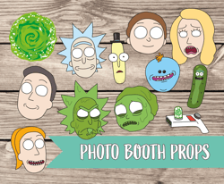 Ricky and Morty photo props, TV series props, Ricky and Morty masks, photo booth props, printable digital file