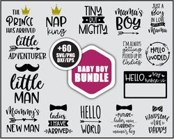 Baby Boy Bundle SVG, Baby Boy SVG, Baby Quotes SVG, Newborn SVG, PNG DXF EPS File