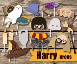 Harry props, Photo Booth Props. Wizard photo props, Magic party, Party decorations