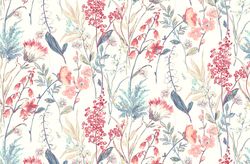 Botanical Fabric, Fabric with Blooming Flowers, Cotton Floral Fabric, Meadow Fabric, Field Flowers Fabric