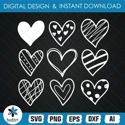 Hearts Valentine Svg, Digital Cutting File, Cut File, Svg, Png, Instant Download