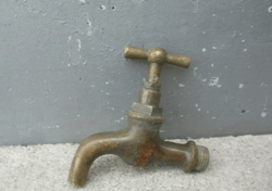 Soviet old water tap bronze, Antique Russian plumbing spigot made in USSR