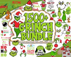 Grinch SVG Bundle, Grinchmas svg, Green Character svg ,cartoon svg bundle, cutting files for cricut silhouette
