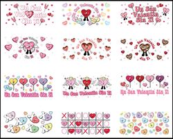valentine bad bunny libbey glass png bundle, happy valentine 16oz libbey glass wrap png, trendy valentine benito png, di