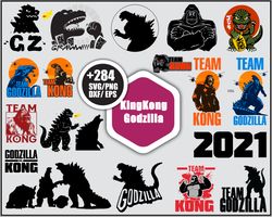 King Kong And Godzilla Bundle SVG, King Kong  SVG,  Godzilla SVG PNG DXF EPS File