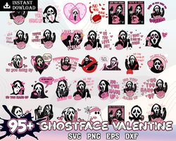 Valentine Ghostface SVG PNG Bundle, No You Hang Up, Horror Valentine Png, Funny Valentines, Valentine Movie Png, Digital