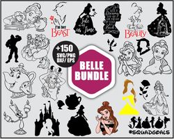 Belle Bundle SVG, Belle SVG, Beauty and The Beast SVG, Disney Princess SVG
