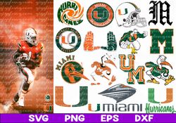 Miami Hurricanes Bundles, Miami Hurricanes Svg, NCAA Football Svg, NCAA team, Svg, Png, Dxf, Eps, Instant Download