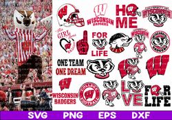 Wisconsin Badgers Bundles, Wisconsin Badgers Svg, NCAA Football Svg, NCAA team, Svg, Png, Dxf, Eps, Instant Download