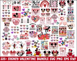 Mickey and Minnie Valentine's Day 100 cliparts set, Valentines Day SVG cut files for Cricut / Silhouette, Mickey svg