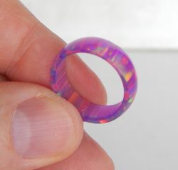 Very beautiful unique opal ring. Solid opal ring. Solid opal band. Transparent opal ring.